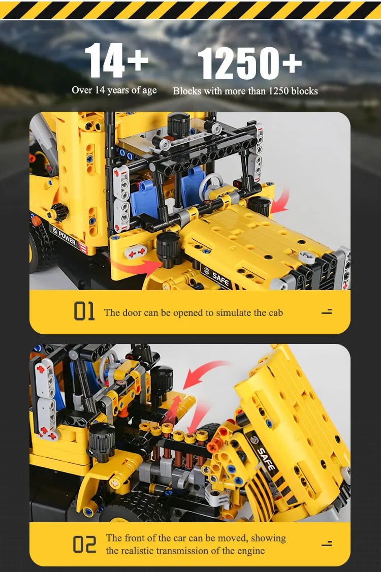 MOULD KING-bloques de construcción   juguete de ladrillos para armar camión remolque de alta tecnología