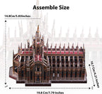 Microworld-rompecabezas de Metal 3D, Kits de modelos de construcción de catedral de Milán