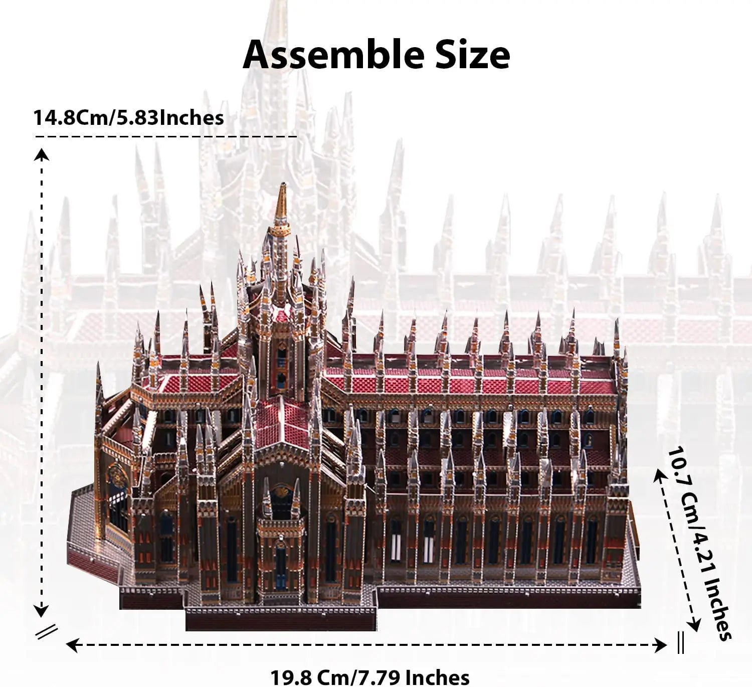 Microworld-rompecabezas de Metal 3D, Kits de modelos de construcción de catedral de Milán