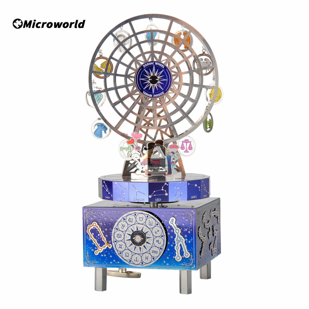 Microworld rompecabezas 3D regalo constelación amor tema caja de música giratoria Kits DIY rompecabezas