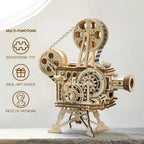 Robotime ROKR-proyector de manivela, Vitascopio de película clásica, rompecabezas de madera 3D, modelo de juguete de construcción para niños y adultos LK601