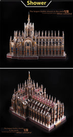 Microworld-rompecabezas de Metal 3D, Kits de modelos de construcción de catedral de Milán