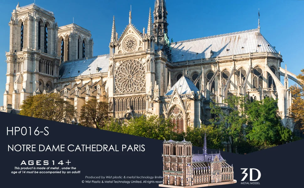 Piececool Rompecabezas Metal Cathedral de Notre Dame,