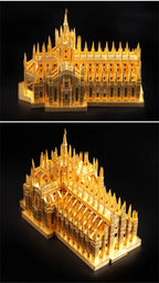 Microworld-rompecabezas de Metal 3D, Kits de modelos de construcción de catedral de Milán