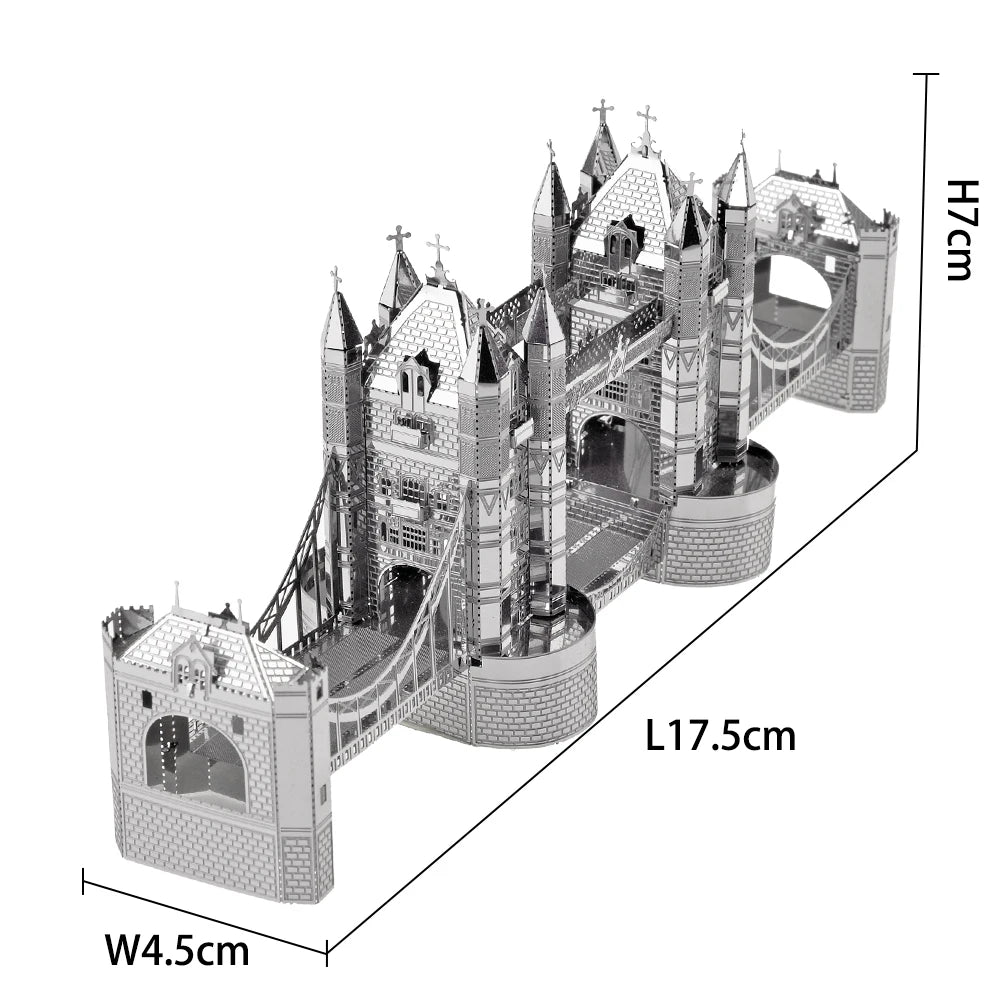 Piececool-rompecabezas de Metal 3D para adultos, rompecabezas de puente de La Torre de Londres, Kits de construcción de modelos