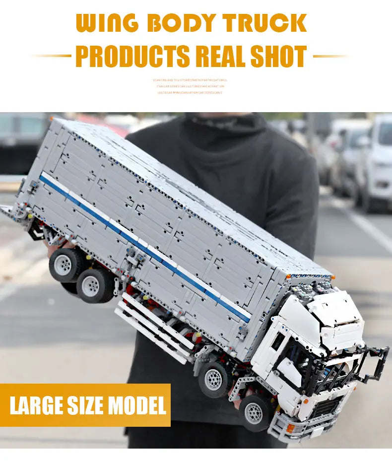 MOULD KING-construcción de un camión de juguete     contenedor, modelo ttra, bloques de construcción, MOC-1389