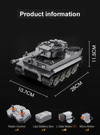 Cada 925 Uds ciudad Control remoto Ww2 ejército militar tigre tanque de bloques de construcción ladrillos RC vehículo