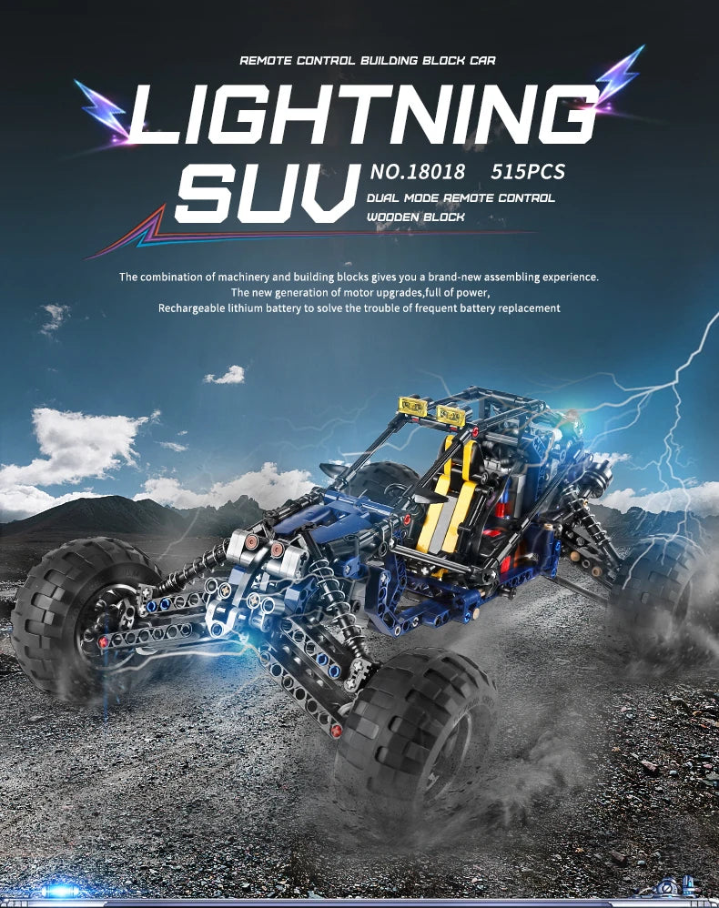 MOLD KING 18018 coche de escalada técnico MOC-3028 Lightning APP Control remoto coche modelo ladrillos