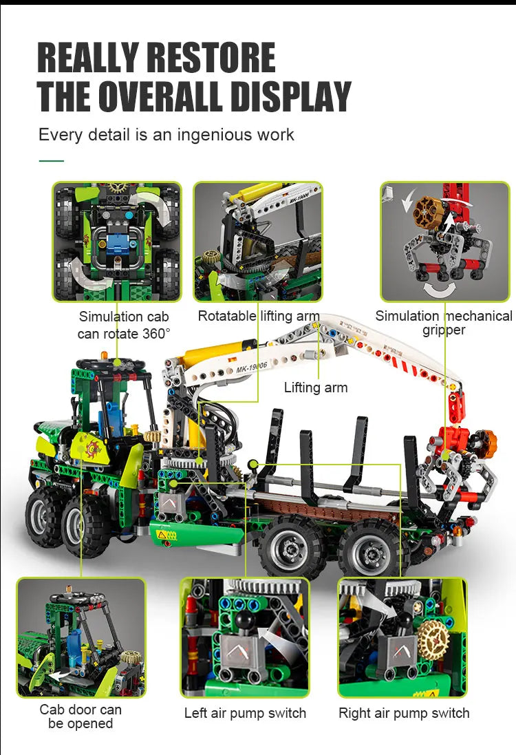 MOLD KING 19006 bloques de construcción técnicos la aplicación neumática máquina forestal