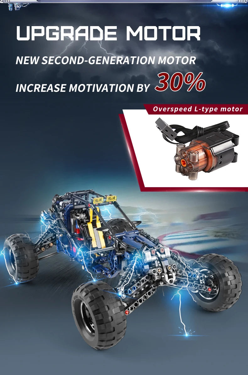 MOLD KING 18018 coche de escalada técnico MOC-3028 Lightning APP Control remoto coche modelo ladrillos