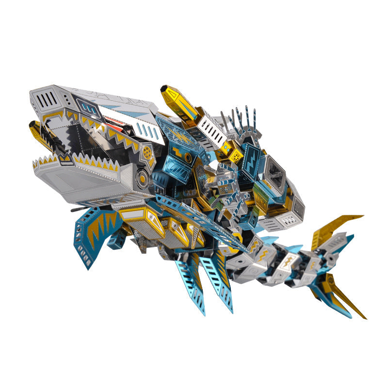 Tiburón Tigre Mecánico Metal 3D 123 piezas