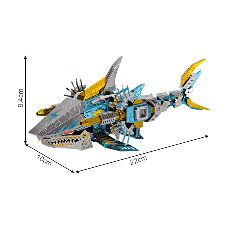 Tiburón Tigre Mecánico Metal 3D 123 piezas
