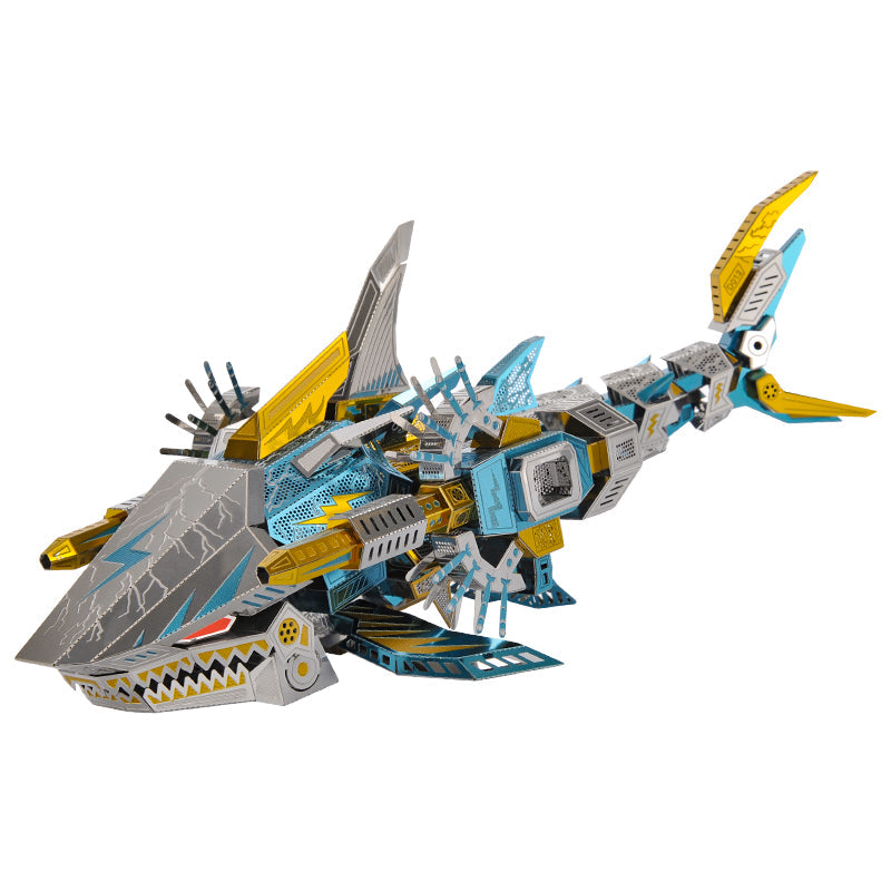 Tiburón Tigre Mecánico Metal 3D 123 piezas