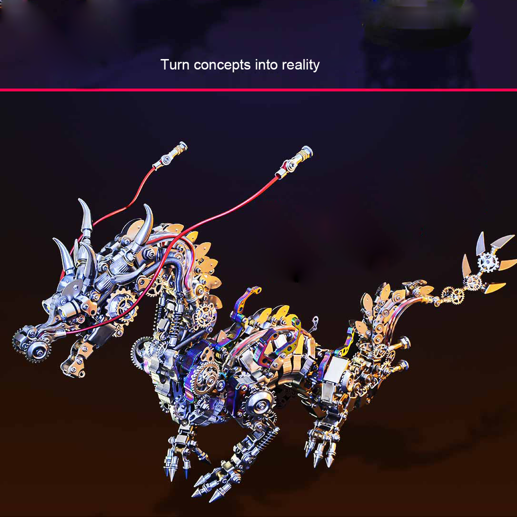 Dragón Chino Realista Metal 3D 1300 piezas