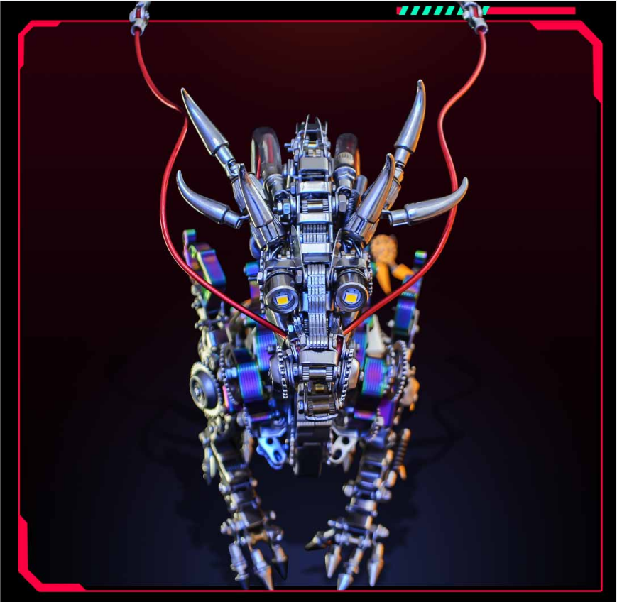 Dragón Chino Realista Metal 3D 1300 piezas