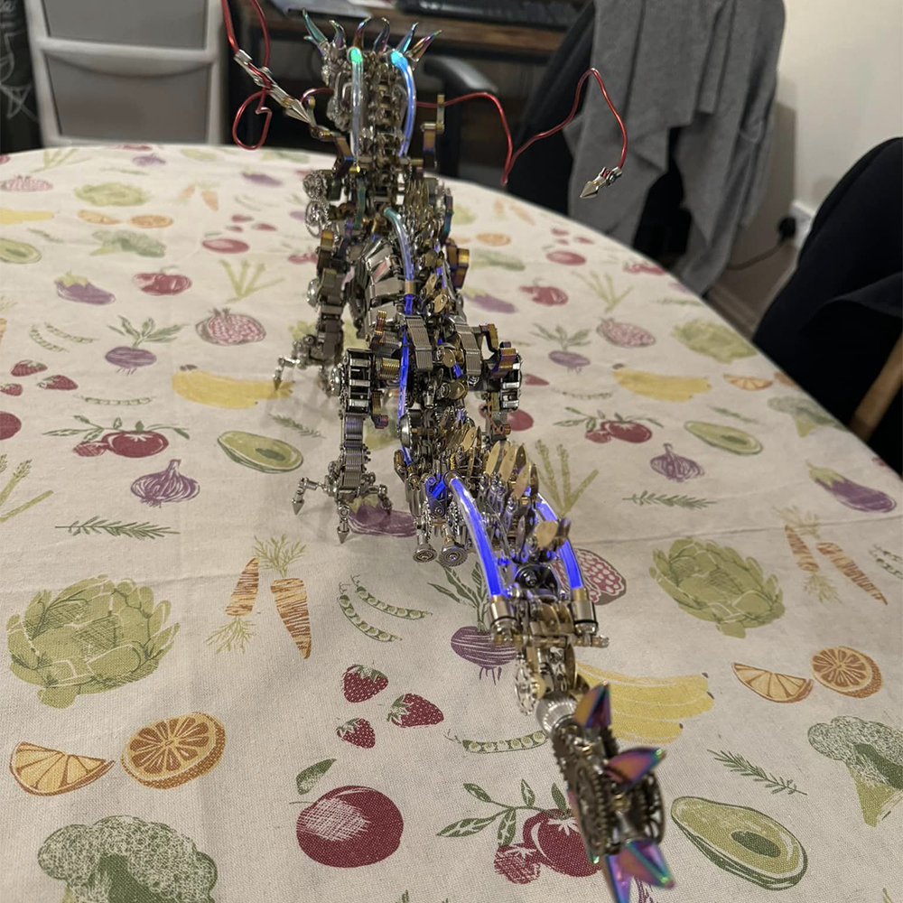 Dragón Chino Realista Metal 3D 1300 piezas