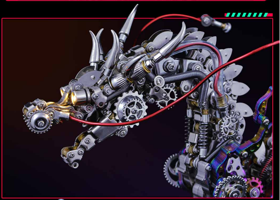 Dragón Chino Realista Metal 3D 1300 piezas