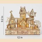 Casa Calabaza Halloween Madera 3D con Luces 147 piezas