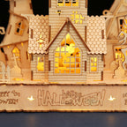 Casa Calabaza Halloween Madera 3D con Luces 147 piezas