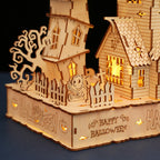 Casa Calabaza Halloween Madera 3D con Luces 147 piezas