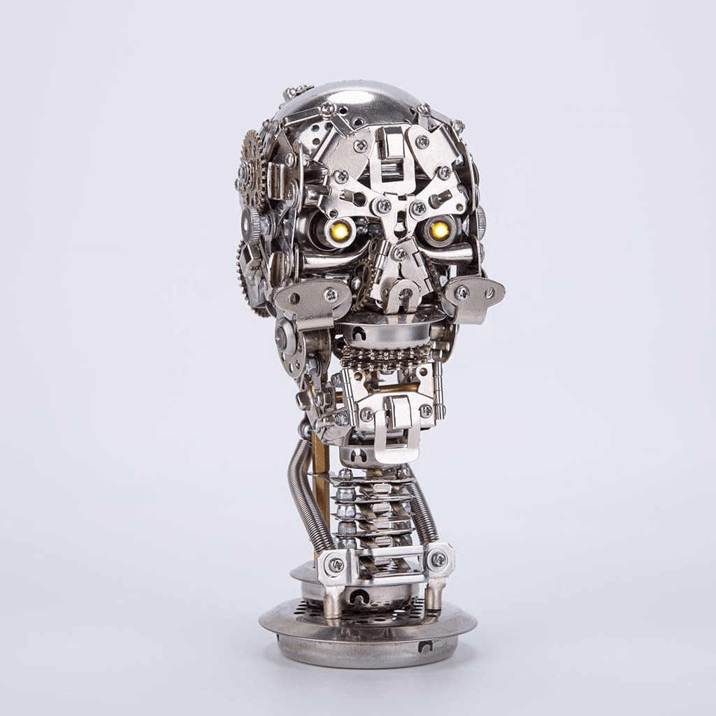 Calavera Steampunk Metal 3D con Base 200 piezas