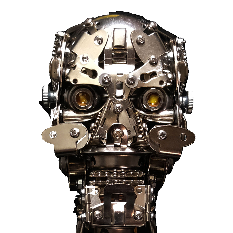Calavera Steampunk Metal 3D con Base 200 piezas
