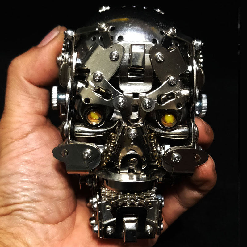 Calavera Steampunk Metal 3D con Base 200 piezas