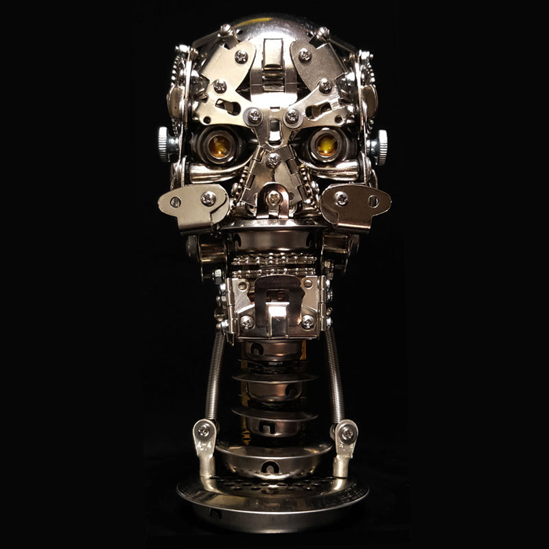 Calavera Steampunk Metal 3D con Base 200 piezas