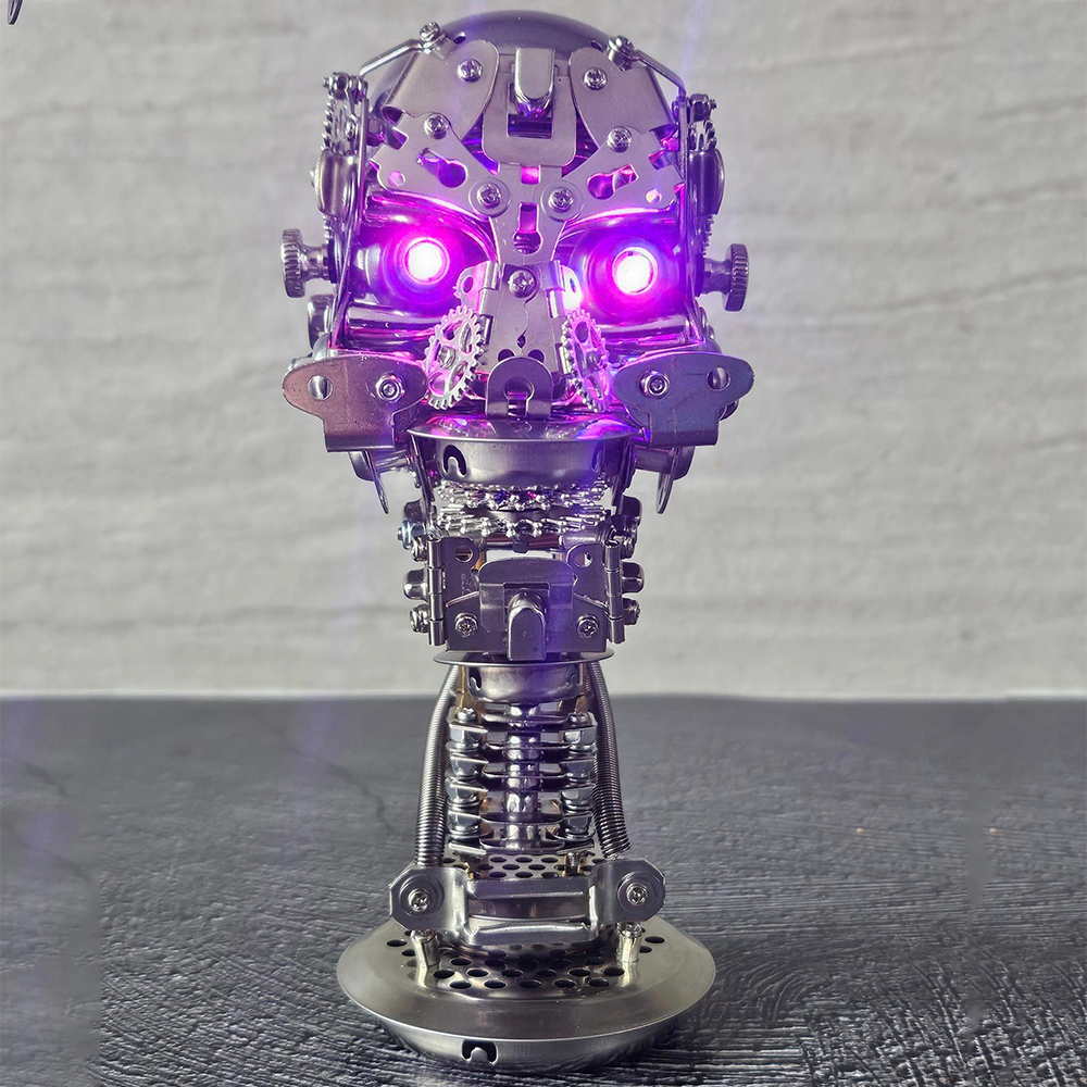Calavera Steampunk Metal 3D con Base 200 piezas