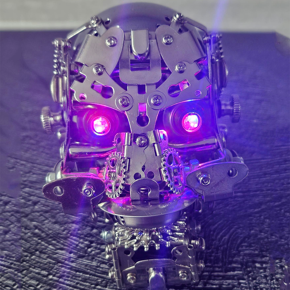 Calavera Steampunk Metal 3D con Base 200 piezas