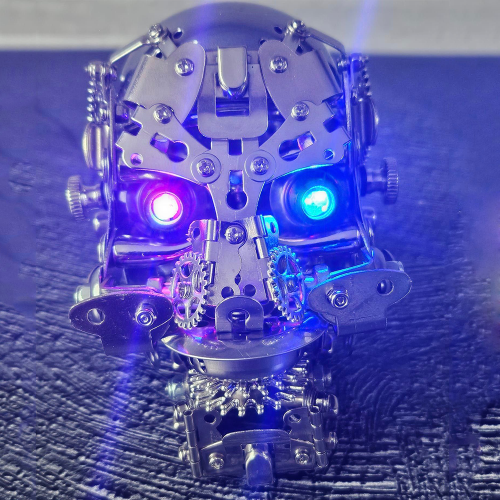 Calavera Steampunk Metal 3D con Base 200 piezas