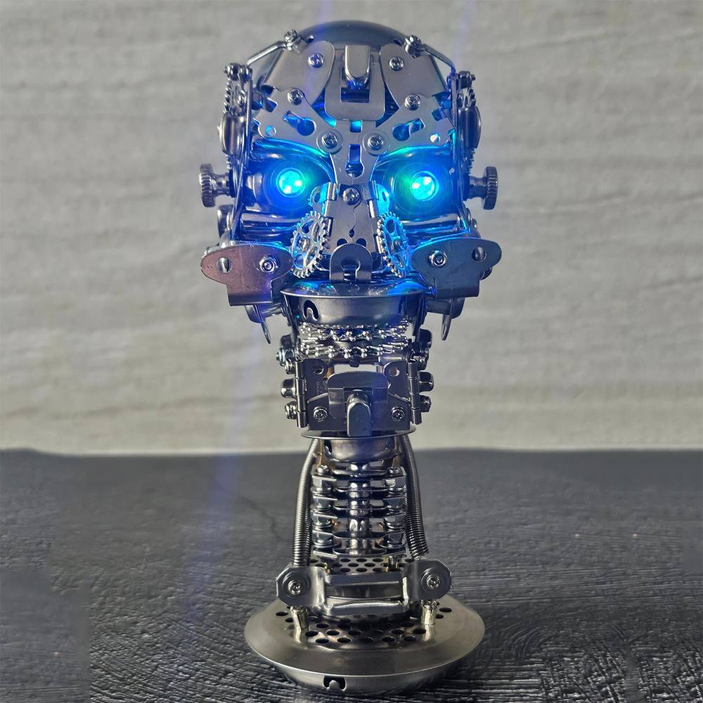 Calavera Steampunk Metal 3D con Base 200 piezas