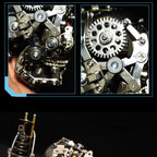 Calavera Steampunk Metal 3D con Base 200 piezas