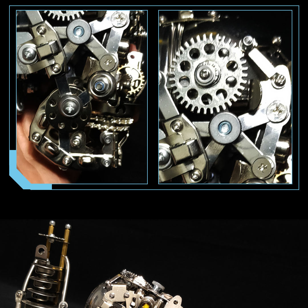 Calavera Steampunk Metal 3D con Base 200 piezas