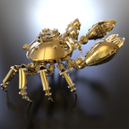 Cangrejo Dorado Mecánico Metal 3D Coleccionable