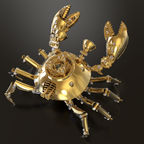 Cangrejo Dorado Mecánico Metal 3D Coleccionable