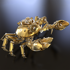 Cangrejo Dorado Mecánico Metal 3D Coleccionable