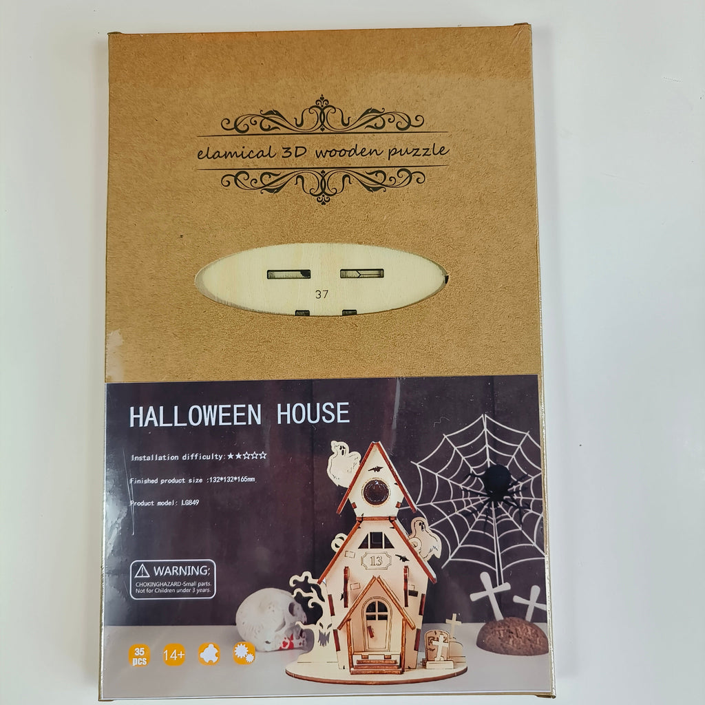 Casa Fantasma Halloween Madera 3D