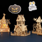 Casa Fantasma Halloween Madera 3D