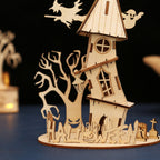Casa Fantasma Halloween Madera 3D