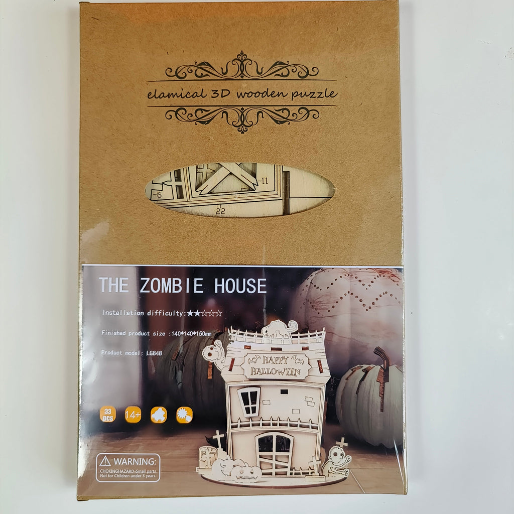 Casa Fantasma Halloween Madera 3D