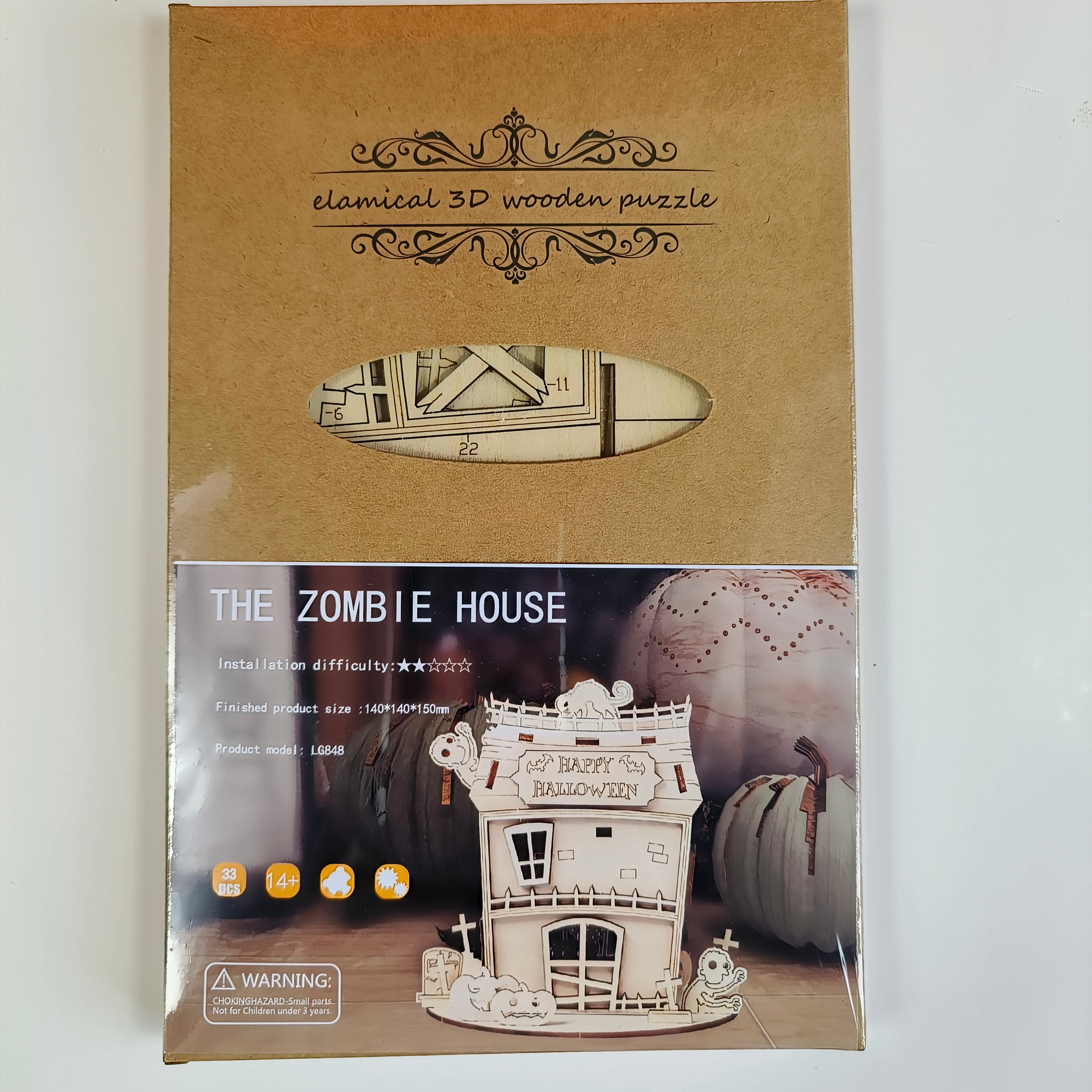 Casa Fantasma Halloween Madera 3D