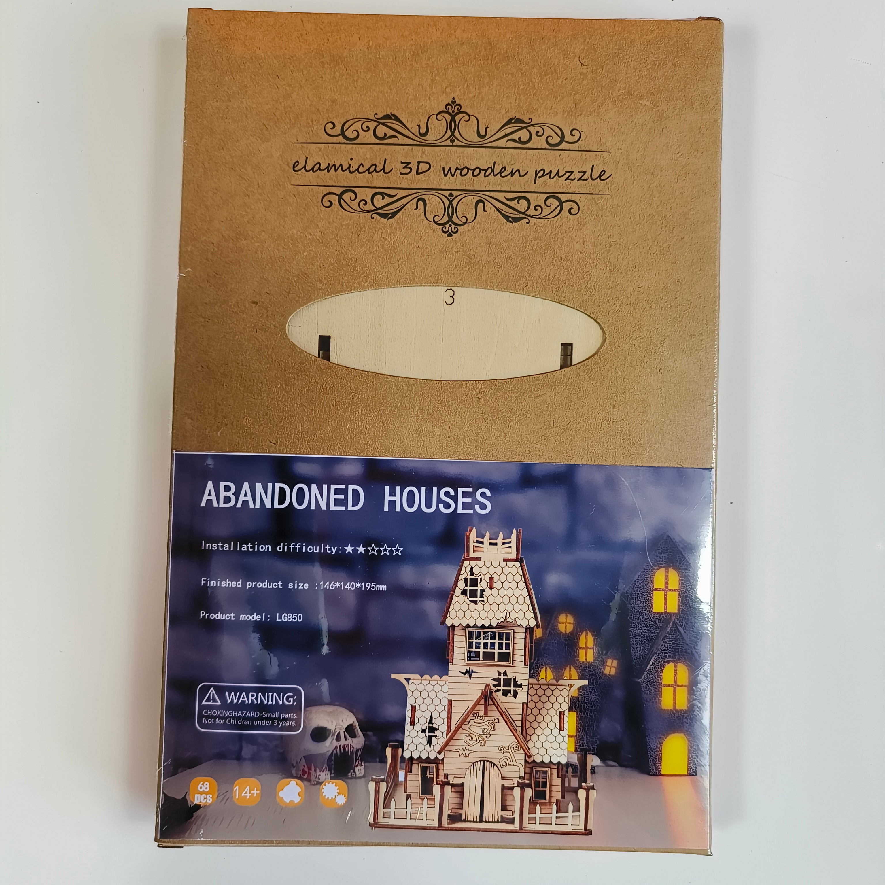 Casa Fantasma Halloween Madera 3D