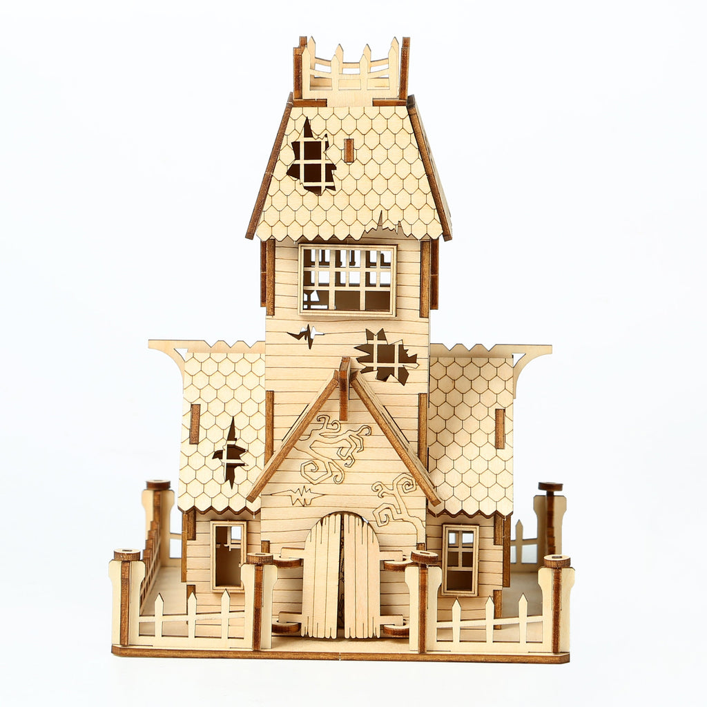 Casa Fantasma Halloween Madera 3D