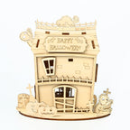 Casa Fantasma Halloween Madera 3D