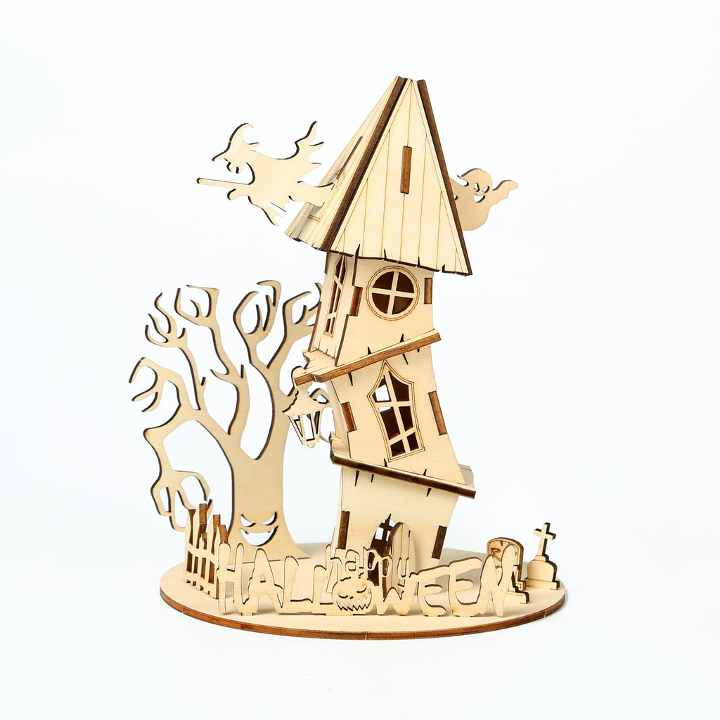 Casa Fantasma Halloween Madera 3D