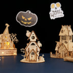 Casa Fantasma Halloween Madera 3D