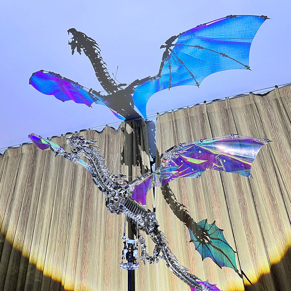 Dragón Mecánico Grande Metal 3D Criatura Mítica