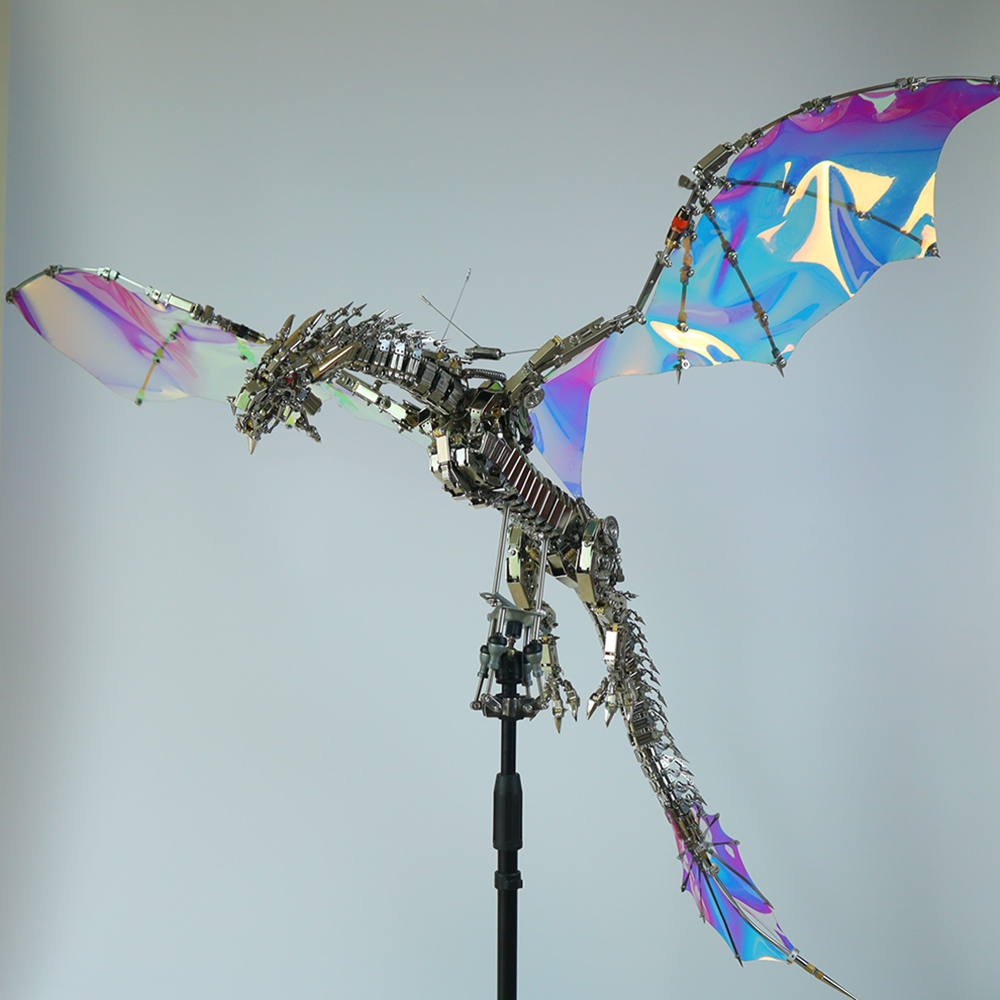 Dragón Mecánico Grande Metal 3D Criatura Mítica