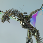 Dragón Mecánico Grande Metal 3D Criatura Mítica